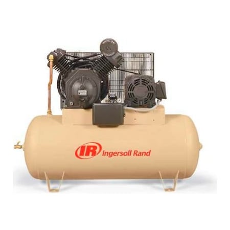Ingersoll-Rand Ingersoll Rand 2545E10-V, 10HP, Two-Stage Compressor, 120 Gal, Horiz., 175 PSI, 35 CFM, 3-Phase 200V 45465705